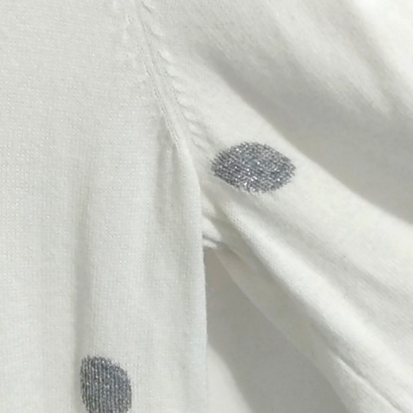 TOMMY HILFIGER WHITE & SILVER POLKA DOT LIGHTWEIGHT SWEATER SIZE SMALL PETITE - Picture 11 of 13